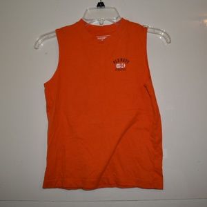 Boys orange cut off shirt